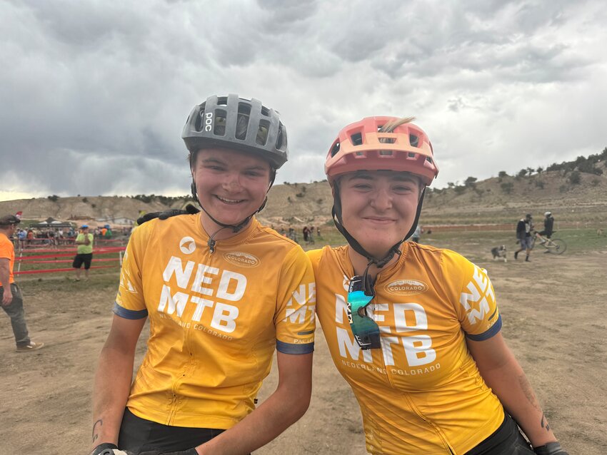 Racing in Eagle Our two varsity riders, Grayson Shurr and Laila Waldron, after being pulled off the dusty course due to lightning.