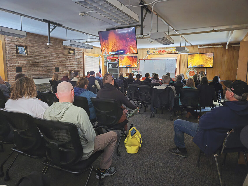 Scary movie matineeWatching “The Fire Problem” at Timberline Fire Station #3 on Saturday March 15.