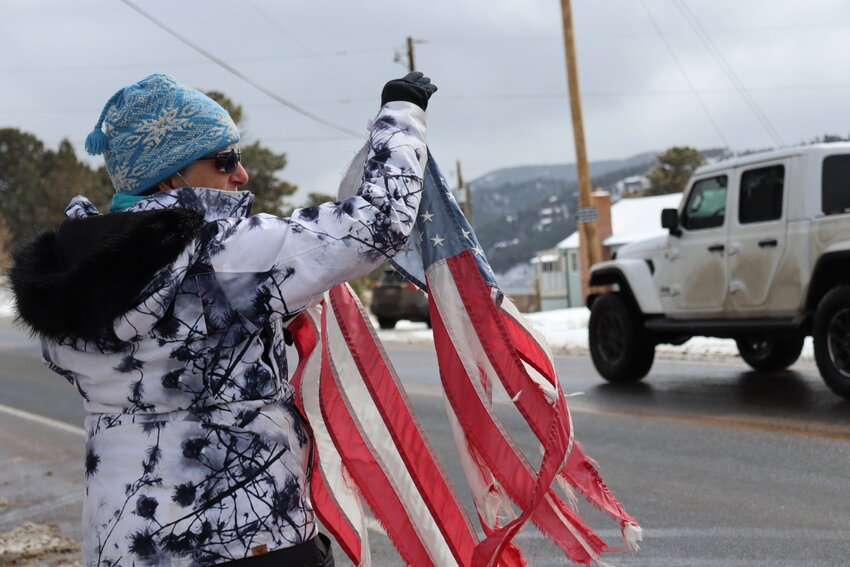 The state of the unionOne protestor waved a tattered American flag to send a message about the state our country is in.