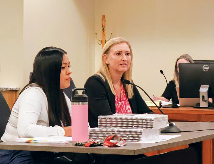 Audit insightsLeft, Finance Director Abigail Robbins listens as auditor Uli Keeley of Prospective Business Solutions presents the City’s 2024 financial report to the Central City Council on June 17.