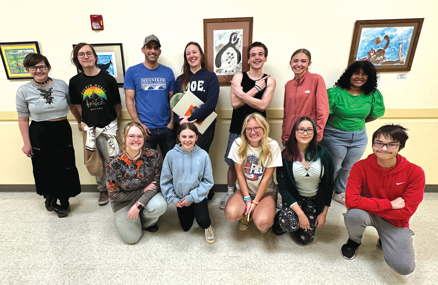 Thespians showing up to promote their playStudents involved in the spring play Bridge to Terabithia at the April 15, 2025, school board meeting.