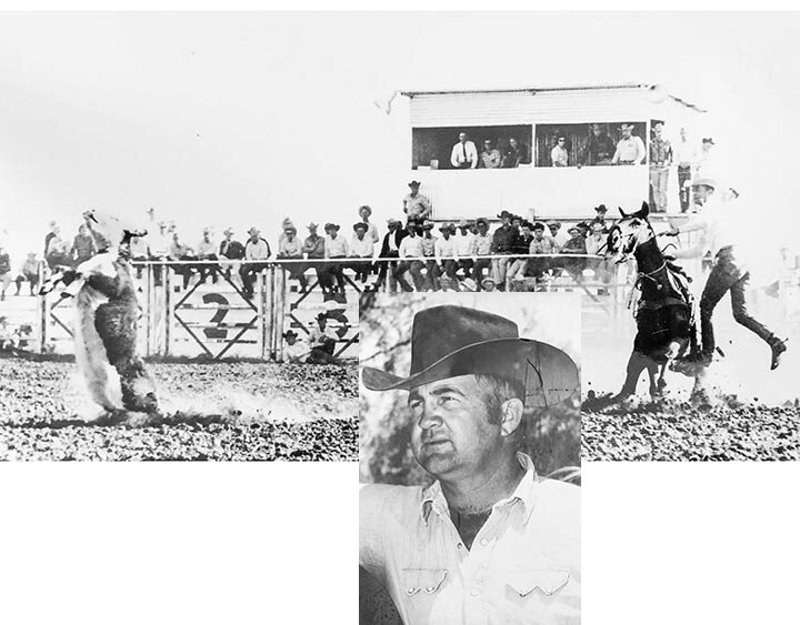 A REAL COWBOY IN ACTION -- Bob Johnson of Eldorado took part in the 1964 San Angelo Roping event in this photo. Johnson, who died in 2019 at the age of 83, was one of the founders of The Schleicher County Top of the Divide Rodeo. -- COURTESY PHOTO