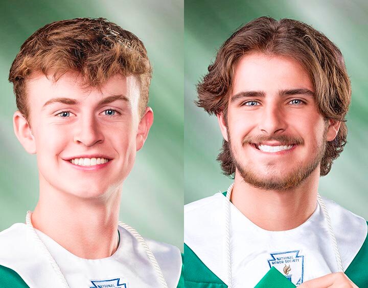 Andrew McGee (L) is the 2025 EHS valedictorian while Cade Parker (R) is the class salutatorian.