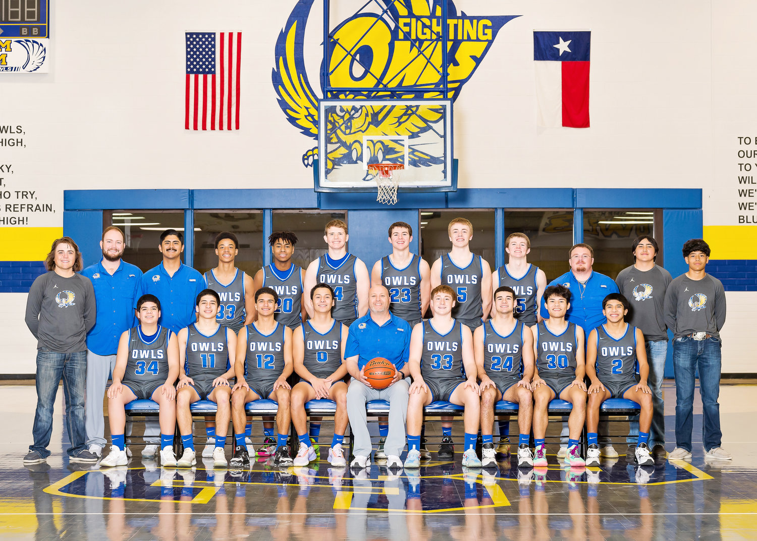 The Reagan County Owls punched their ticket to the Region 1-2A Tournament with their 79-51 win over Seagraves on Friday and a 71-58 win over Plains on Tuesday. They will take on Floydada at 1 p.m. at South Plains College in Levelland on Friday for the Regional Semifinal. Pictured above include: Bottom Row - Johnny Chavez, Eduardo Encinas, Raymond Saldibar, Angel Flores, Head Coach Kyle Brown, Seth Avalos, AJ Avalos, Seth Soto, Angel Martinez. Top Row - Manager Copelan Lemons, Coach Jacob Whitworth, Coach William Rangel, Omrie Johnson, Nick Franklin, Leevi Knight, Kason Brown, Dylan Odom, Jarrett Brown, Coach Baylee Barton, Manager Kaden Galindo and Manager Alfredo Hidalgo.