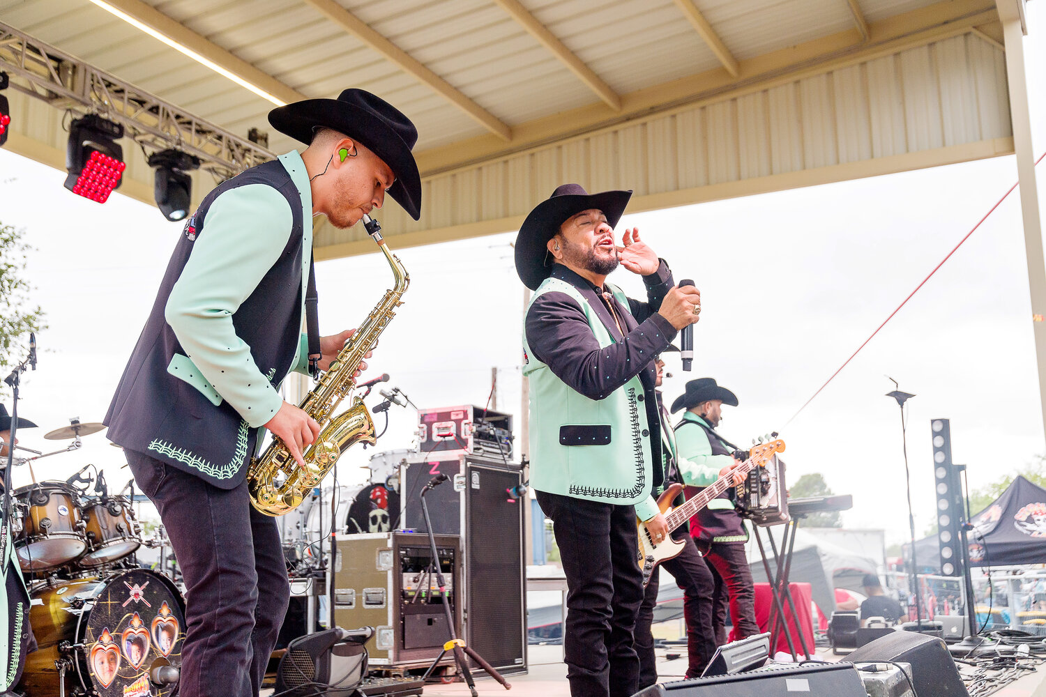 Polo Urias performs at the Santa Rita Star Spangled Celebration on Saturday, July 1st at the Reagan County North Park stage. They were the only band able to perform before the event was canceled due to a downpour.