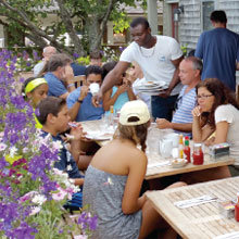 This year Island Kitchen built a beautiful flower-bedecked patio to expand its outdoor seating.