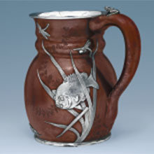 An American mixed-metals Japonisme water jug, New York, circa 1892, by Tiffany and Co.