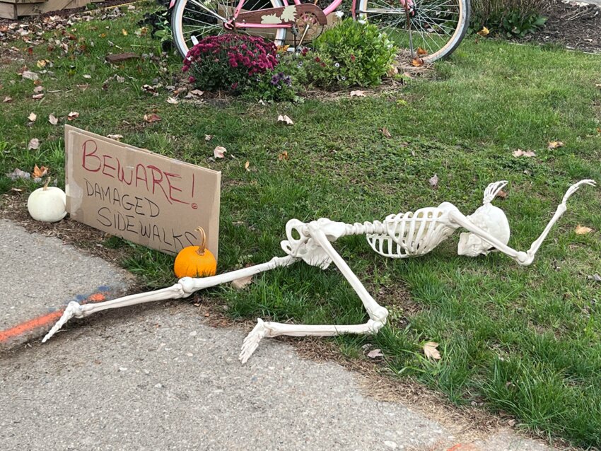 Skeleton does 'sidewalk' in Norwood - North Country Now