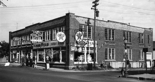 Rushton Place, 1 Main St., Canton, was once an automobile, drive-in garage and gas station.