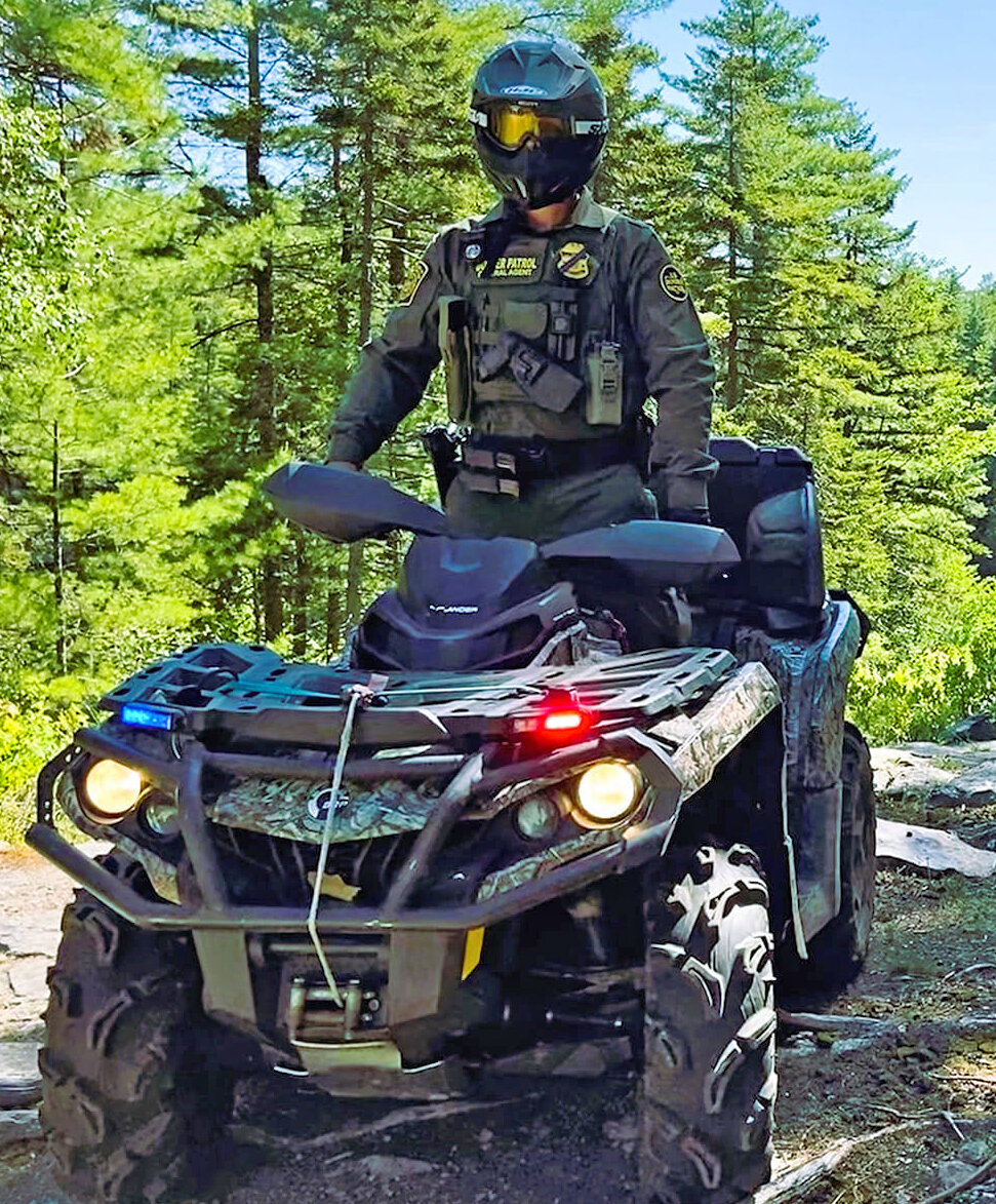 Border Patrol Agents often operate All-Terrain Vehicles (ATVs) in rugged or remote areas along the border.