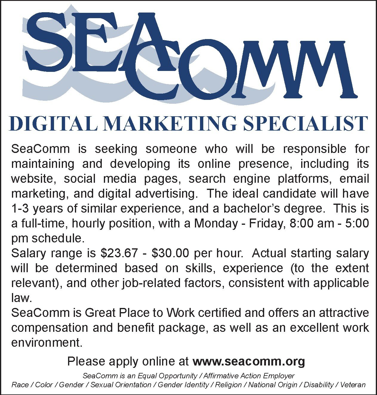 Seacomm Digital Marketing Specialist - North Country Now