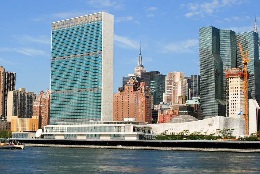 The UN building in New York City.