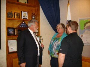 Bob Allison speaks to Commissioner Pat Gass