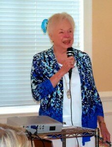 Marilyn Evans Jones welcomes audience members.
