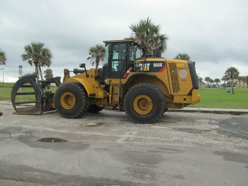 Equipment being staged for the Strategic reuse of beach compatible materials (re-nourishment) on the North End. Work to begin October 1.