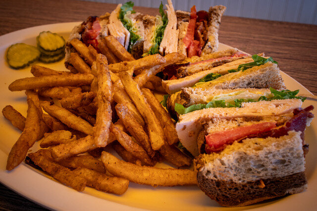 The Beach Diner's club sandwich plate.