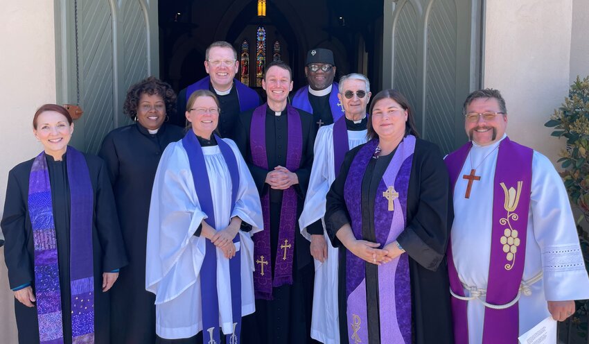 Rev. Dawn Mays, Rev. Tiffany Gulama, Rev. Rachel McElwee, Rev. Dr. Mark Charles, Fr. Eric Stelzer, Rev. Granardo Felix, Rev. Doug Hodsdon, Rev. Julie Higbee and Rev. Ben Mandrick.