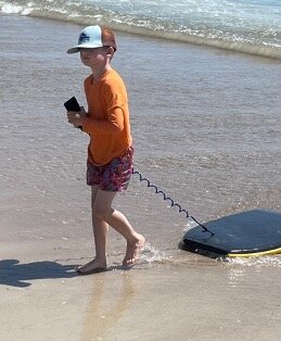 Grandson and boogie board!