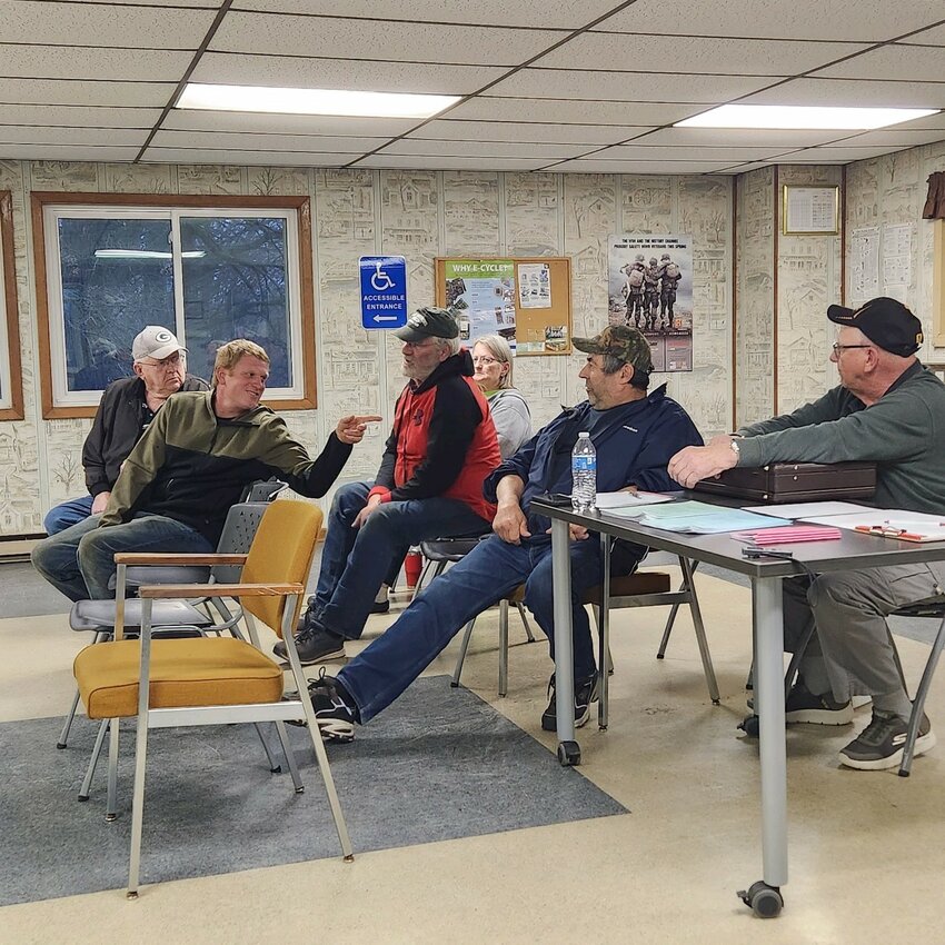 Town of Thorp resident, James Hickman, owner of Hickman Buildings, faced questions from the town board at the special meeting on Tuesday, April 16.