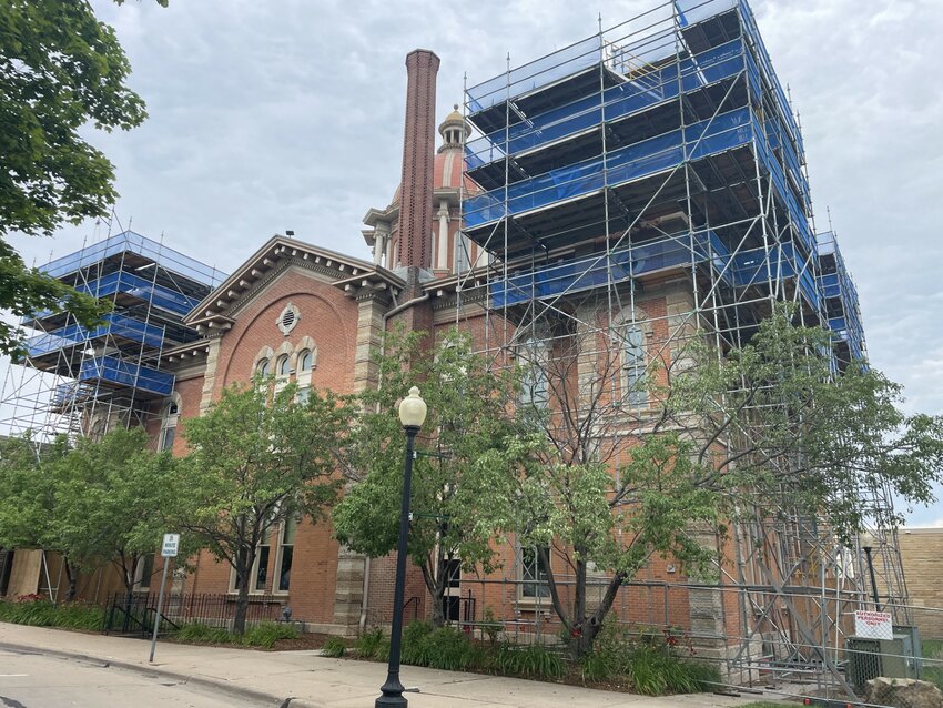City Hall renovation includes work on the masonry as well as the dome roof and HFAC systems.