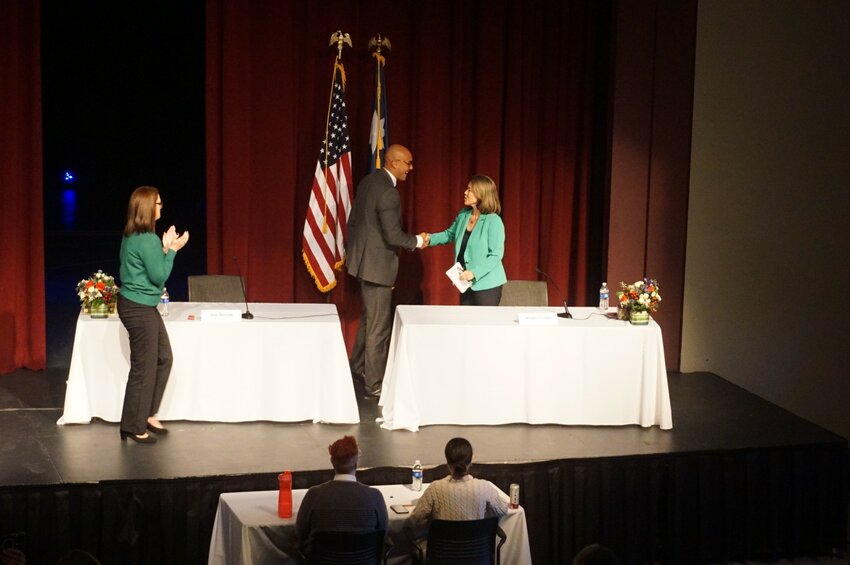 Rep. Angie Craig and challenger Joe Teirab met Oct. 7 for a debate at the Lakeville Area Arts Center. Both are running for Minnesota’s 2nd Congressional District.