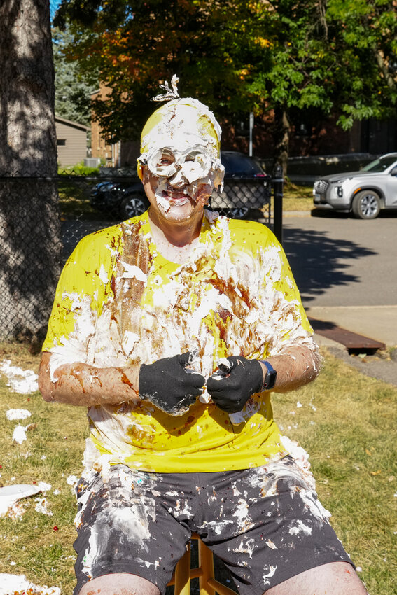 The final results of the fundraiser were announced, and Principal Tim Sullivan withstood a barrage of whip cream pies in his student selected Minion costume.