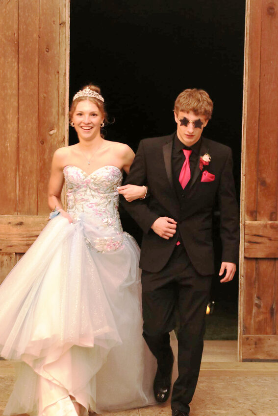 Prom court couple Kendall Weiler and Dominic Sherwood looking dashing. 