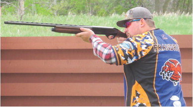 Senior Cody Frandrup during his skeet round. Frandrup is tied for 10th in the conference.Photo Submitted