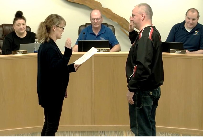 Chad Johnson was officially sworn in as Chief of the Prescott Area Fire Association at the Prescott City Council meeting Monday, March 27. He took over as chief in November, but a state audit reported he was never officially confirmed by the city council.
