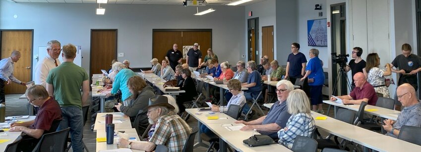 A town hall featuring Sen. Judy Seeberger and Rep. Shane Hudella drew a full house at the HERO Center in Cottage Grove Sunday, May 7.
