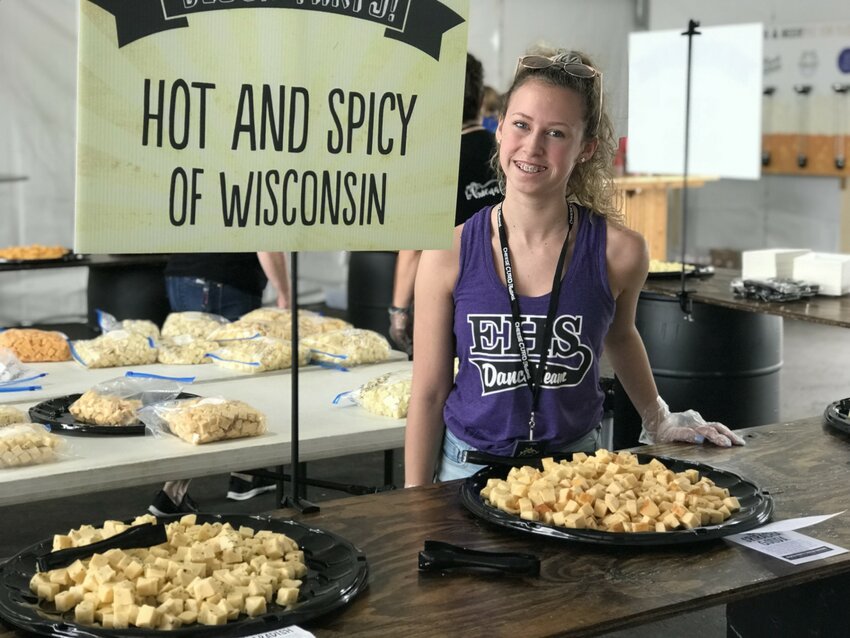 As a volunteer at the Cheese Curd Festival Block Party, Victoria Lynner helped guide festival guests on a taste tour of the best cheeses from our state.