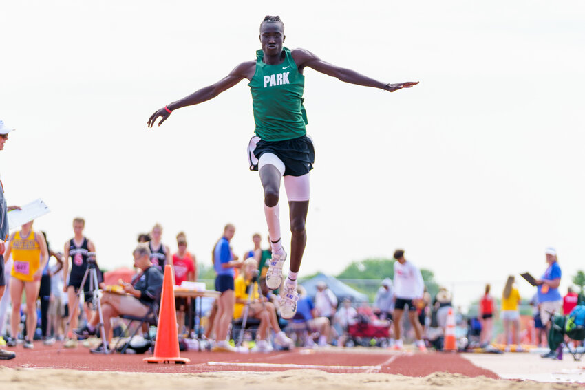 Otenidi Omot &quot;OT&quot; finished second place in the trip jump with a distance of 46 feet, 4.25 inches.