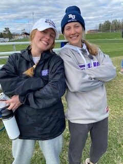 Panthers alumni Sidney Bartels and Autumn Earney visiting Ellsworth softball&rsquo;s 2023 Senior Night.