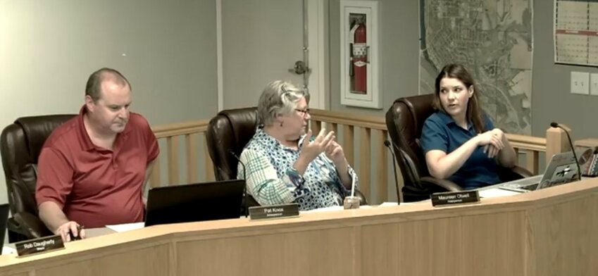 Prescott Councilmember Bailey Ruona (right) expresses her frustration and concern over the recent confusing guidelines of the Environmental Protection Agency (EPA).