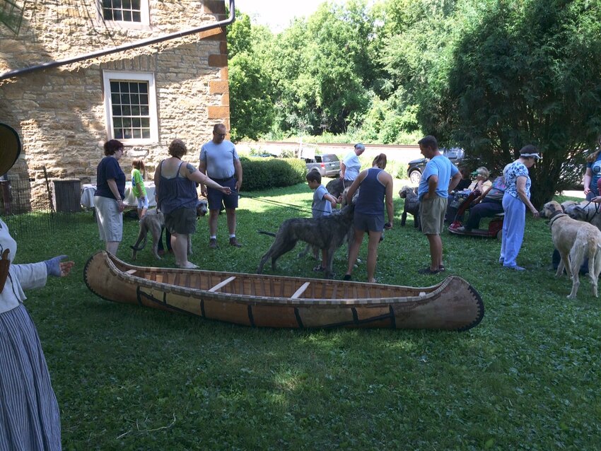 Visitors can view full-sized canoes and interact with Irish Wolfhounds, Henry Sibley's favorite dog breed.