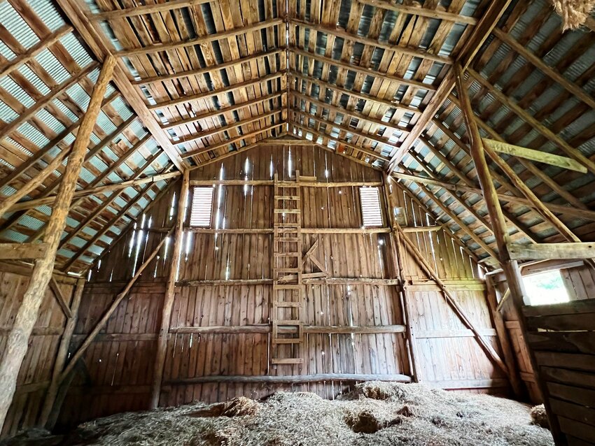 The interior of Chris Hardie's barn, which was built by his great grandparents in 1926.