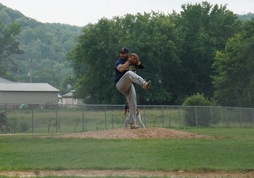 James Georgakas did his part on the mound, pitching seven strong innings in a 10-3 win over Plum City July 23.