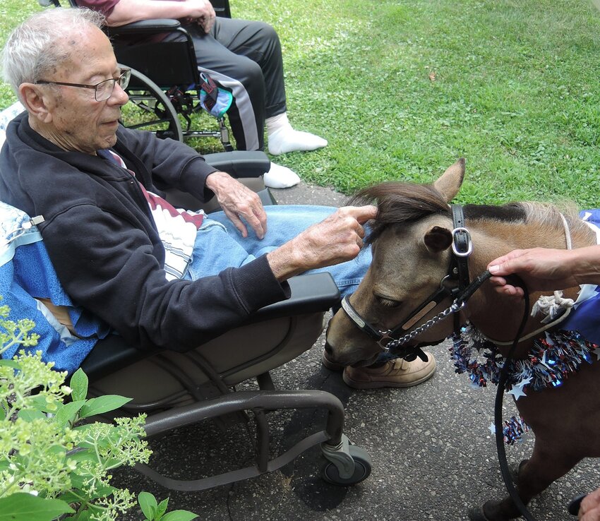 Darla and her dancing horse, Bugle, visited the Plum City Care Center for happy hour a couple weeks ago.