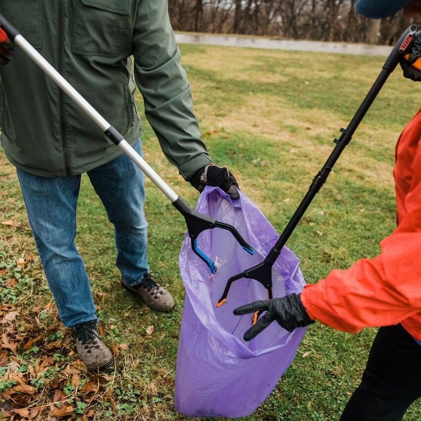 Volunteers help clean up public land.