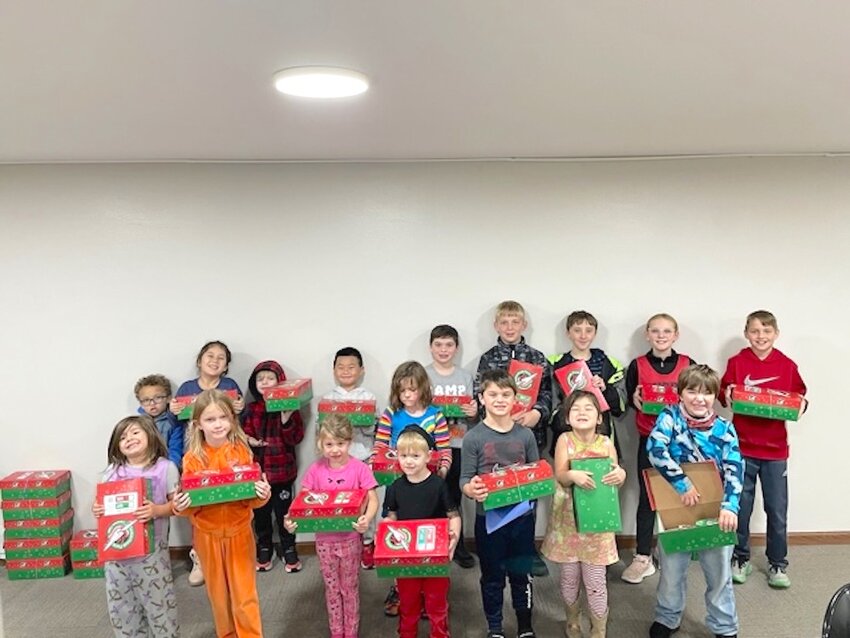The Kid’s Club chose fun toys and personal care items to pack into the shoeboxes for Operation Christmas Child.