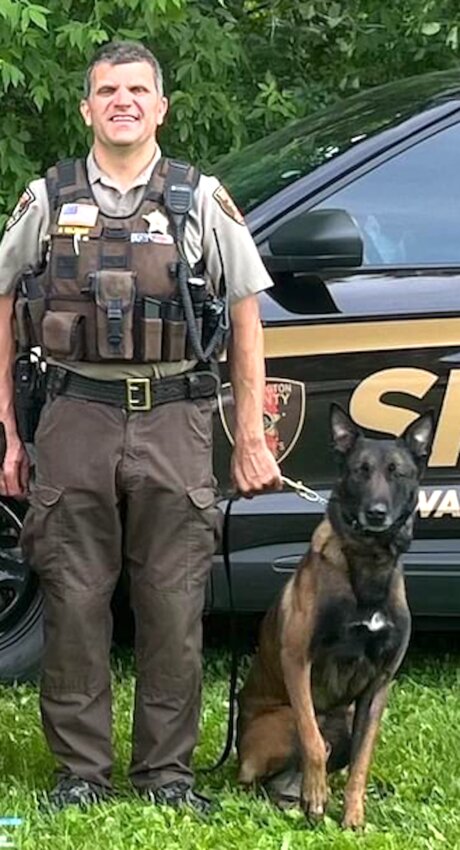Washington County Deputy Chris Majeski and his K9 partner in Lake Elmo earlier this year. Deputy Majeski was awarded the Lifesaving Award from the Minnesota Sheriff&rsquo;s Association Sunday for his actions responding to a wrong way driver accident this past June.