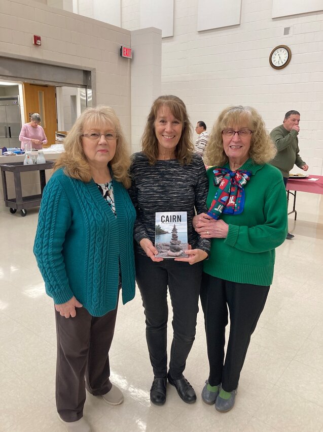 Sharon Hoffman, Kathie Struve, and Mary Rae Garcia were on hand at the book launch Saturday night, with each contributing a story.