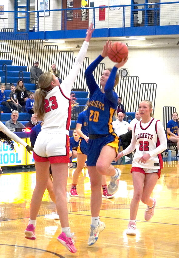 Haley Strain scored two of her team-high 22 points in the first half of Saturday evening&rsquo;s game against Rochester John Marshall at home.