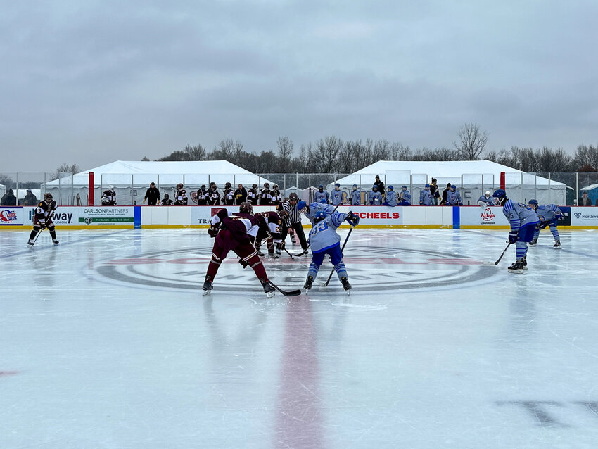 The Raiders took advantage of the new outdoor rink at United Heroes League on Saturday. Irondale was invited down for a scrimmage to give the Raiders a chance to get some extra ice time on the outdoor rink before their game on Jan. 27 against Apple Valley at 2:00 p.m.