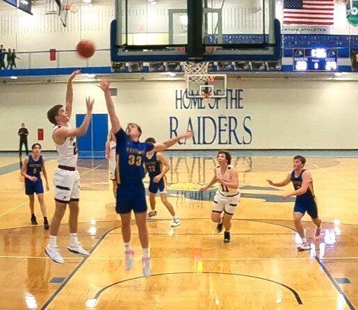 Max Monteith goes over the top for two in Prescott&rsquo;s border battle against the Hastings Raiders.
