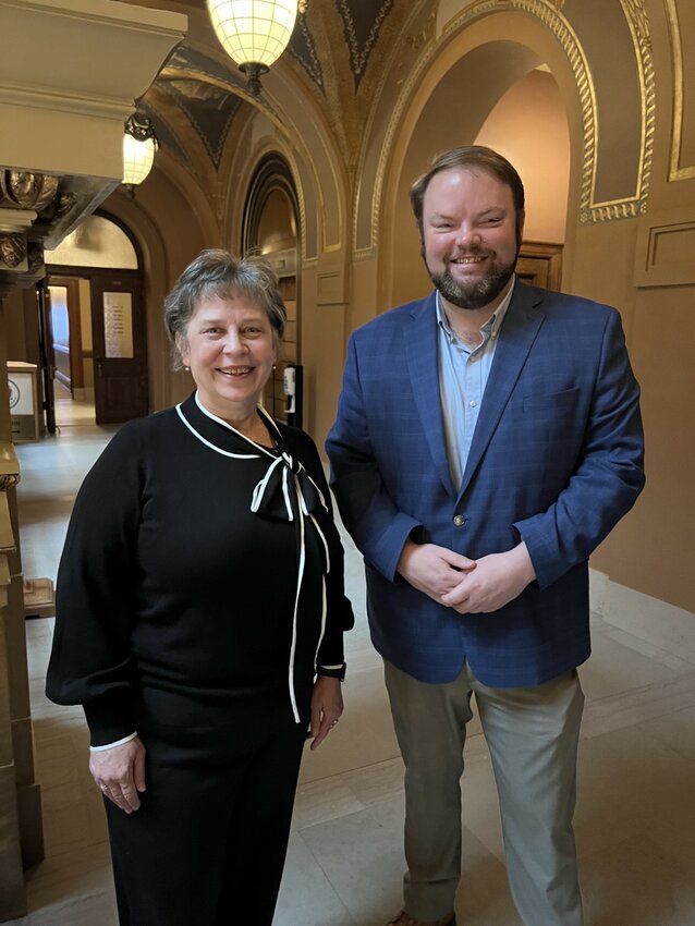 Liz Gunderson, PPCS communications coordinator, and Majority Leader Tyler August, author of Assembly Bill 741, both testified before the Assembly Committee on Children and Families in support of the bill authorizing a grant program for a national reading program on Wednesday, Jan. 10.