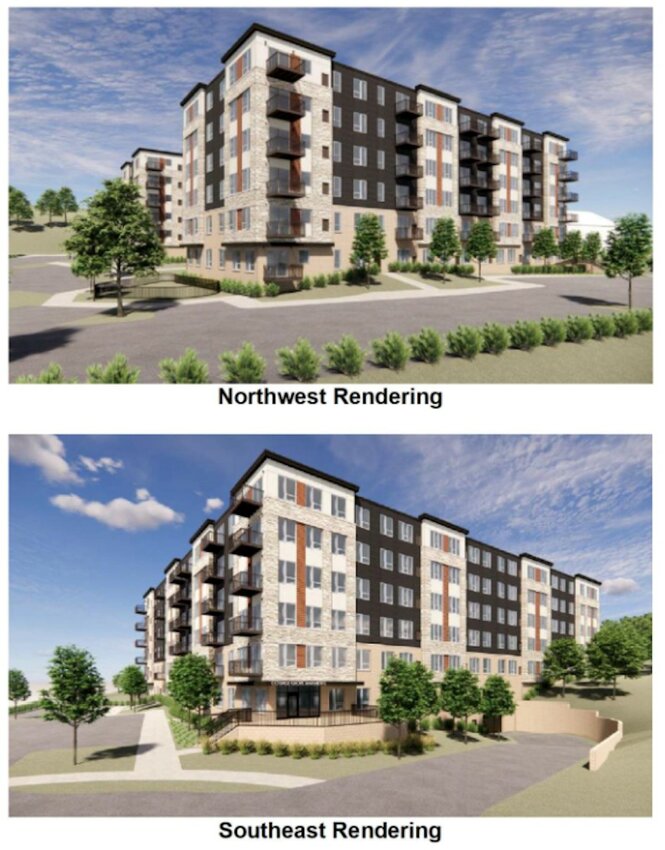 Rendering of the new apartment development at 6850 East Point Douglas Road.