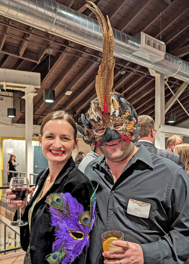 Amy and Nick Fox were dressed in their Mardi Gras best at the Hastings Chamber of Commerce &amp; Tourism Awards Annual Dinner on Thursday, Jan. 25 at The Confluence.