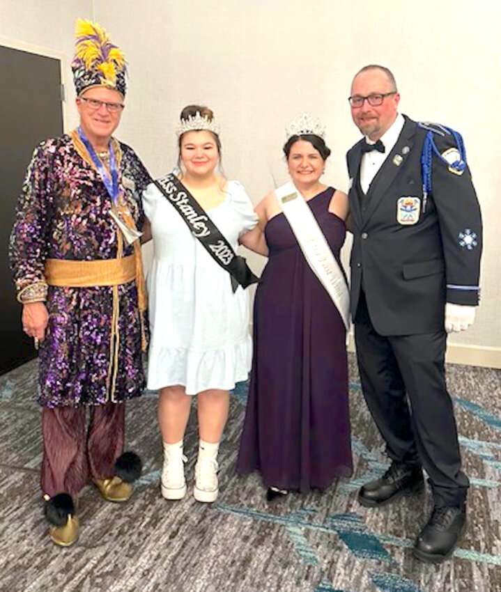 Photo  Miss Stanley Arizona Bergeron attended a meet and greet at the hotel with the Royal Family. Shown left to right are Prince of the East Wind, Miss Stanley, Princess of the East Wind and Royal Family Ambassador.