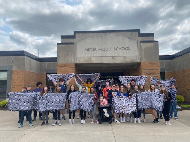 Last spring Meyer Middle School students participated in a day of service learning. This event aligns with character education, providing students with opportunities for moral action.